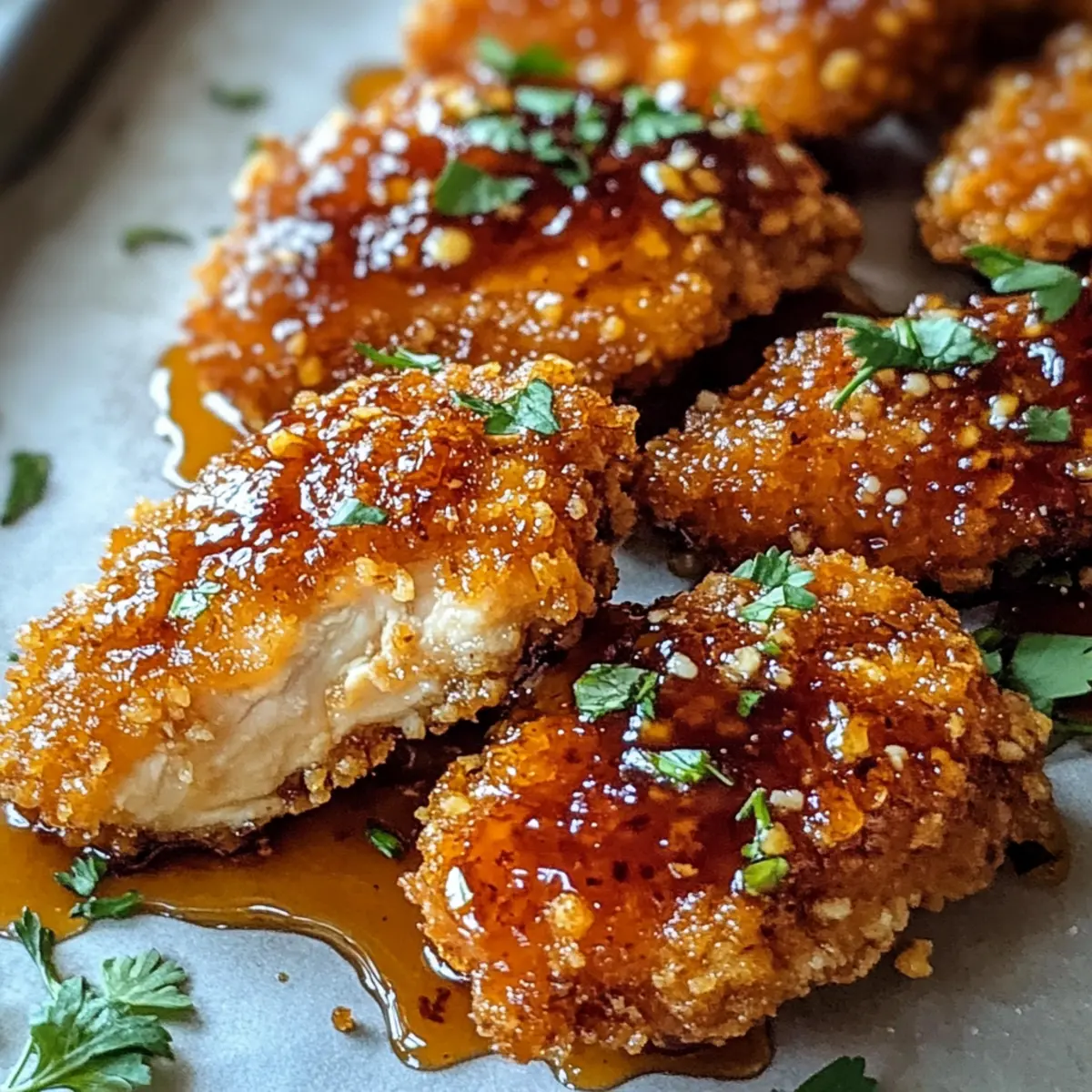 Gebackenes Knuspriges Heißes Honighühnchen