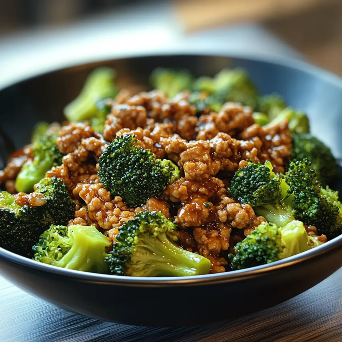 Honig Sriracha Hackfleisch und Brokkoli