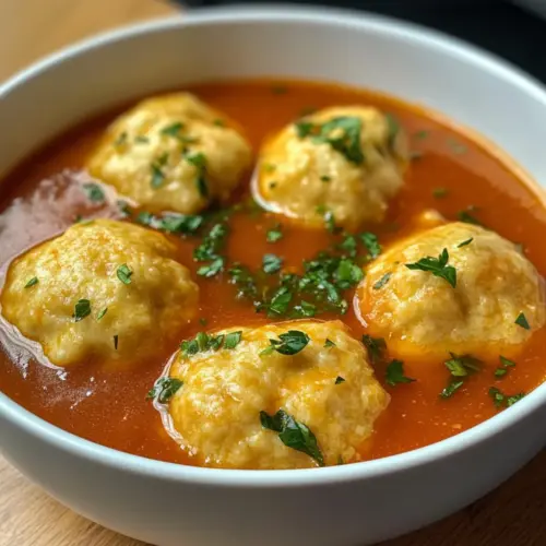 Käseknödel-Tomatensuppe