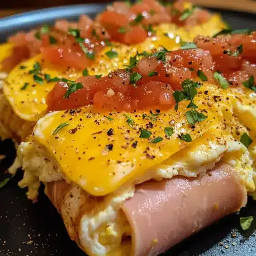 Schinken-Ei-und-Käse-Röllchen (mit Salsa)