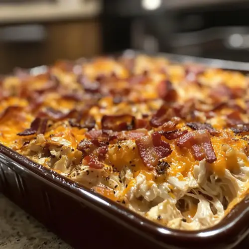 Keto BBQ Hähnchenauflauf