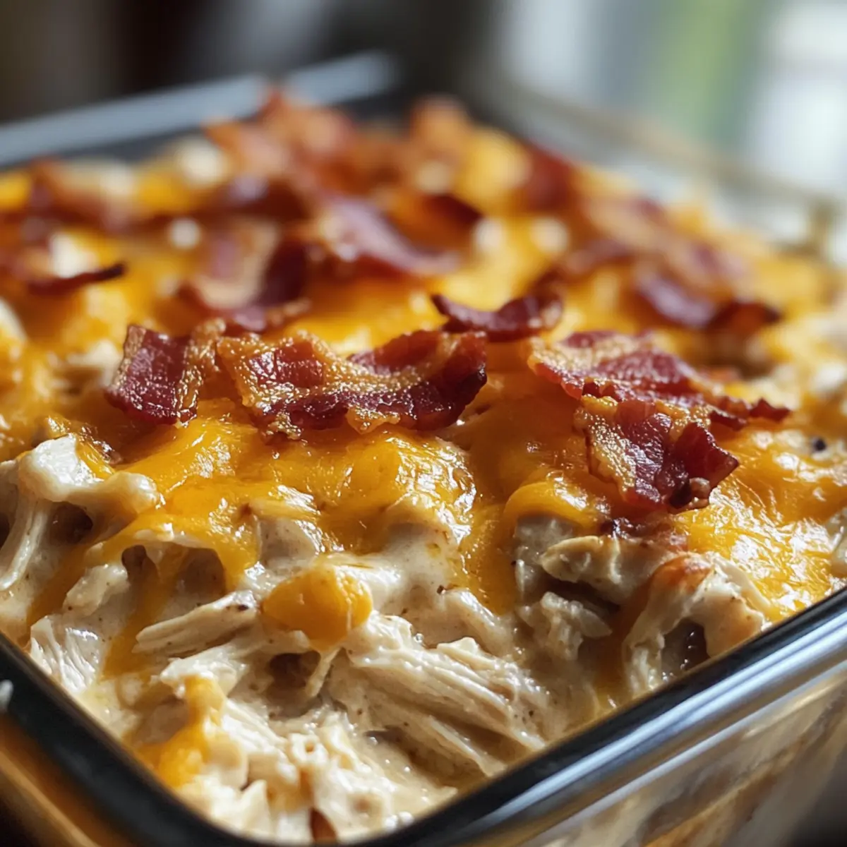 Keto BBQ Hähnchen Auflauf