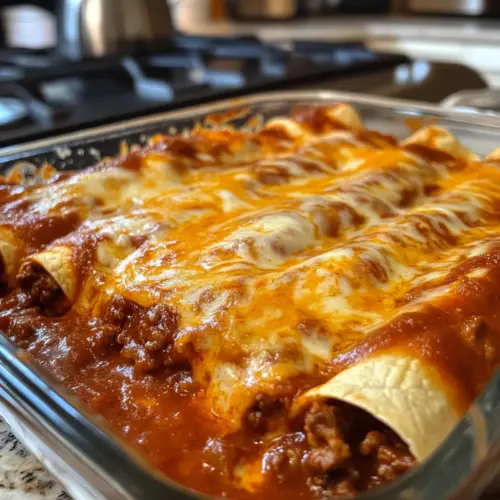 Klassische Rinder-Enchiladas mit roter Sauce - ein erstaunliches, ultimativen Rezept