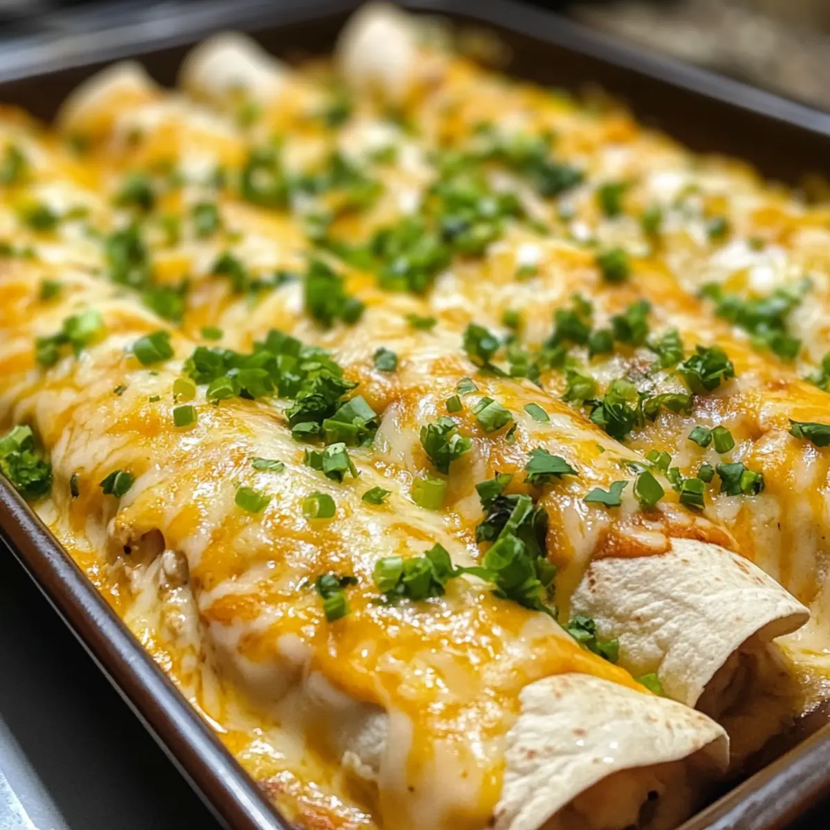 Cremige Queso Hühnchen Enchiladas