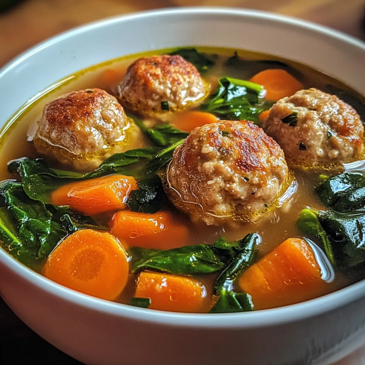 Hühnchen-Fleischbällchen Suppe