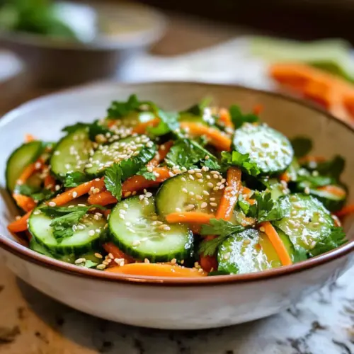 Asiatischer Gurkensalat Sesam Dressing