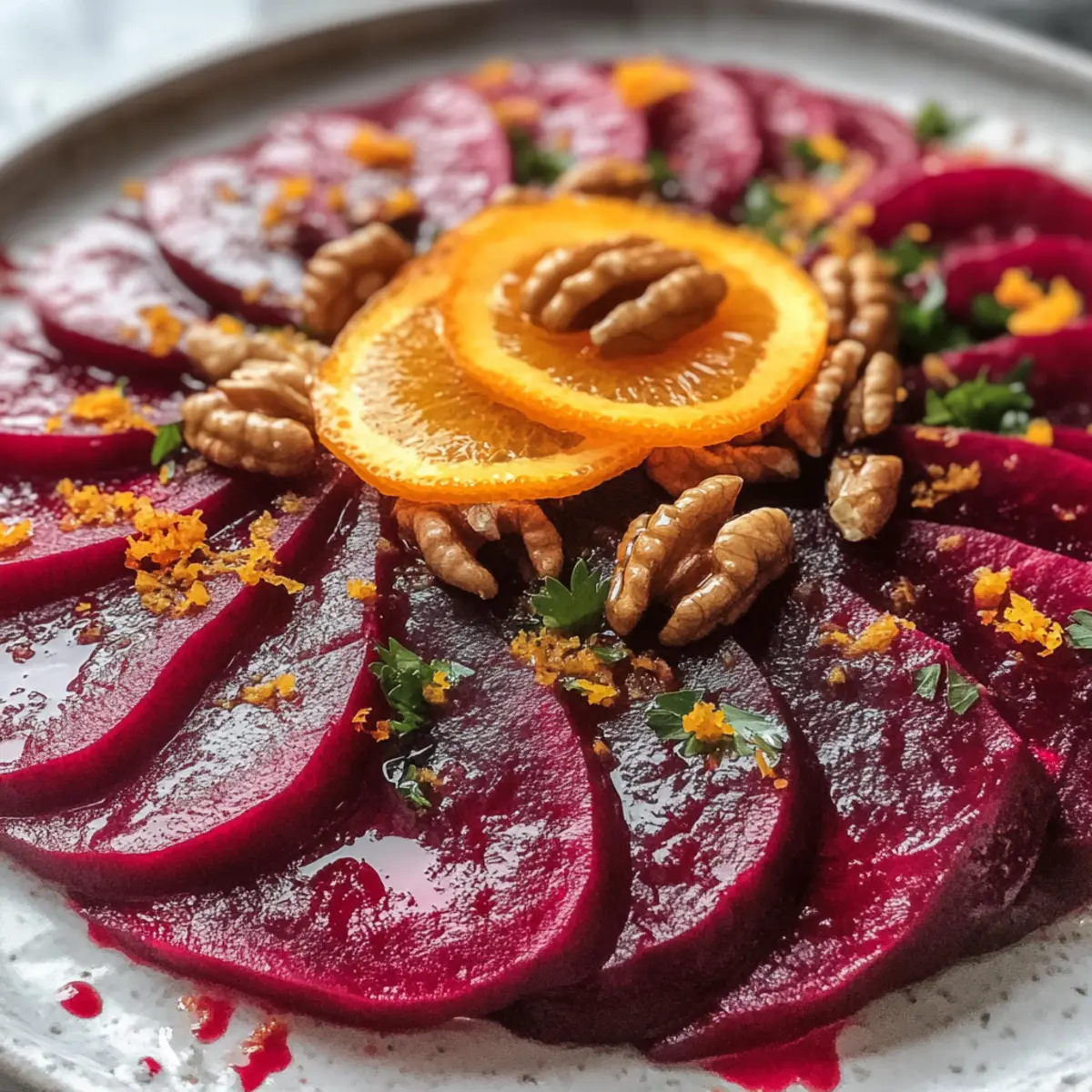 Rote-Bete-Carpaccio mit Orangenvinaigrette