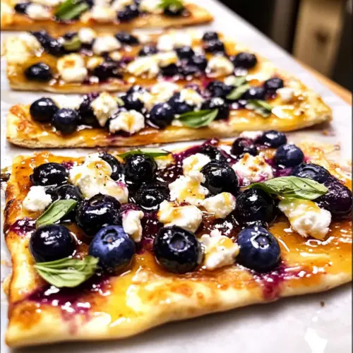 Blaubeer-Fladenbrot mit Ziegenkäse