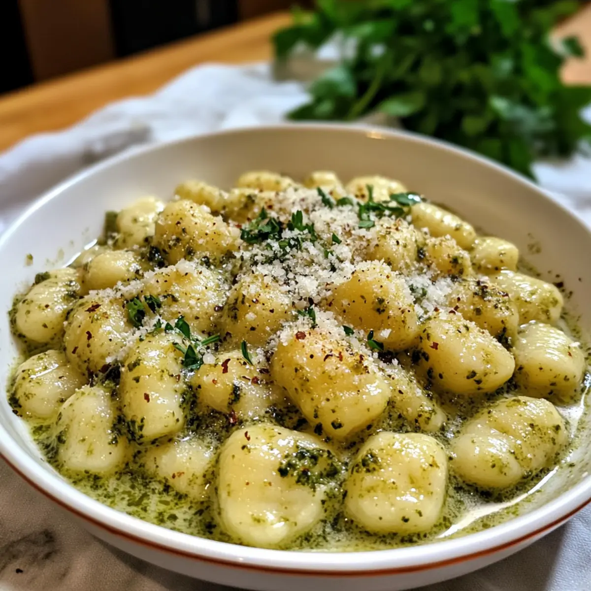Cremige Knoblauch-Pesto-Gnocchi
