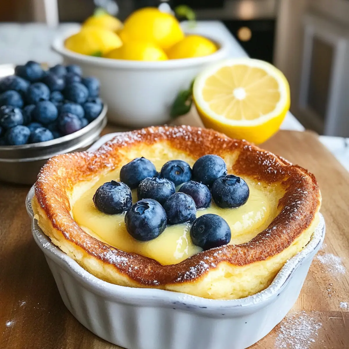 Dutch Babies mit Zitronencreme und Blaubeeren