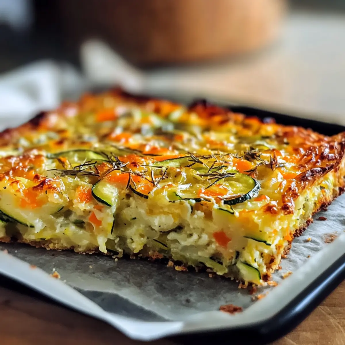 Flauschiger vegetarischer Zucchinikuchen