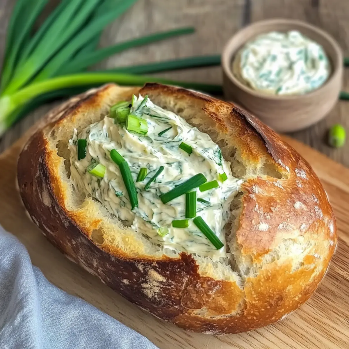 Potato-spelt bread with wild garlic quark