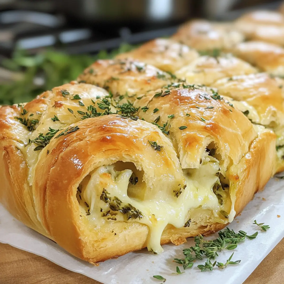 Herb twisted bread from the loaf pan