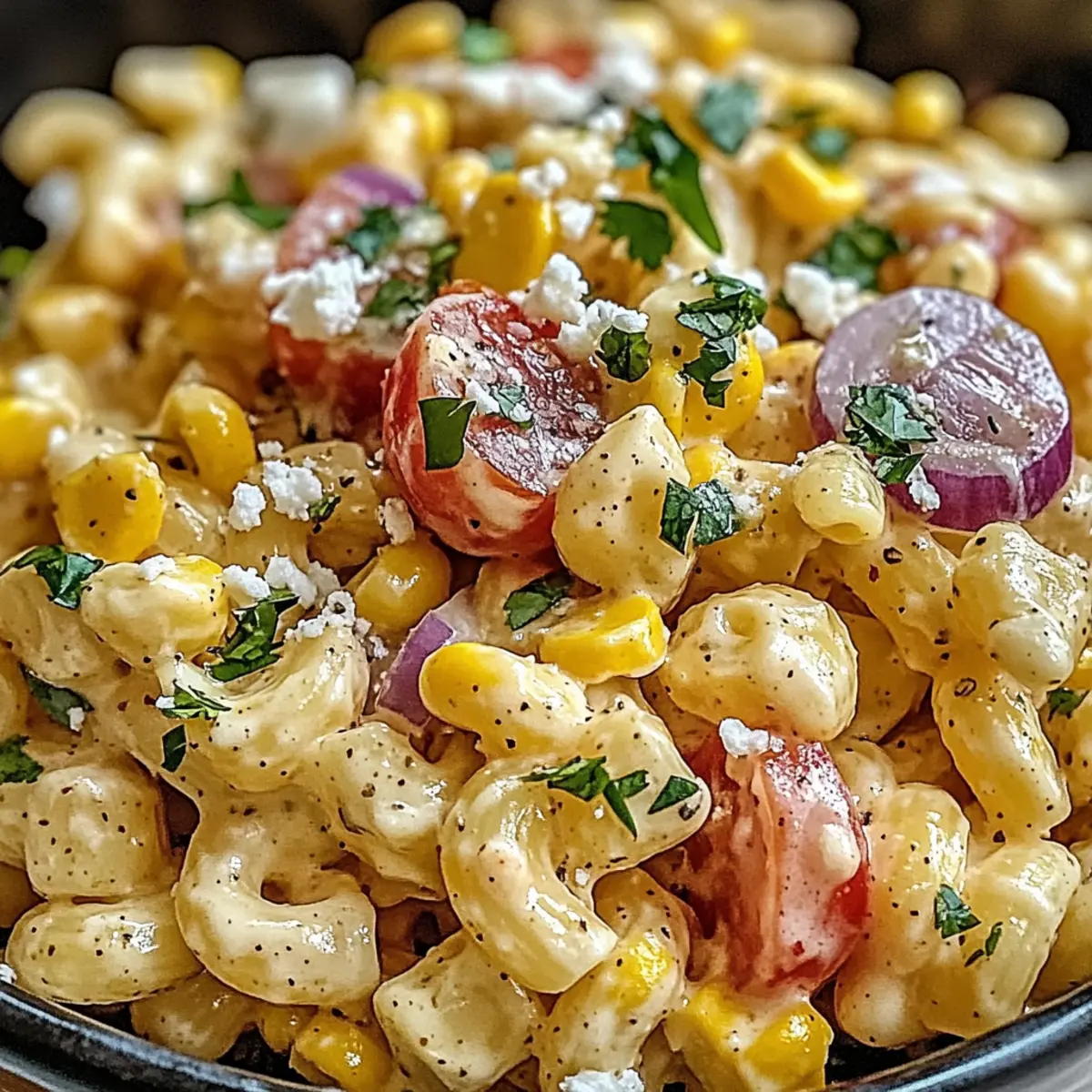 Mexikanischer Straßenmais-Pasta-Salat ist ein Muss-Gericht