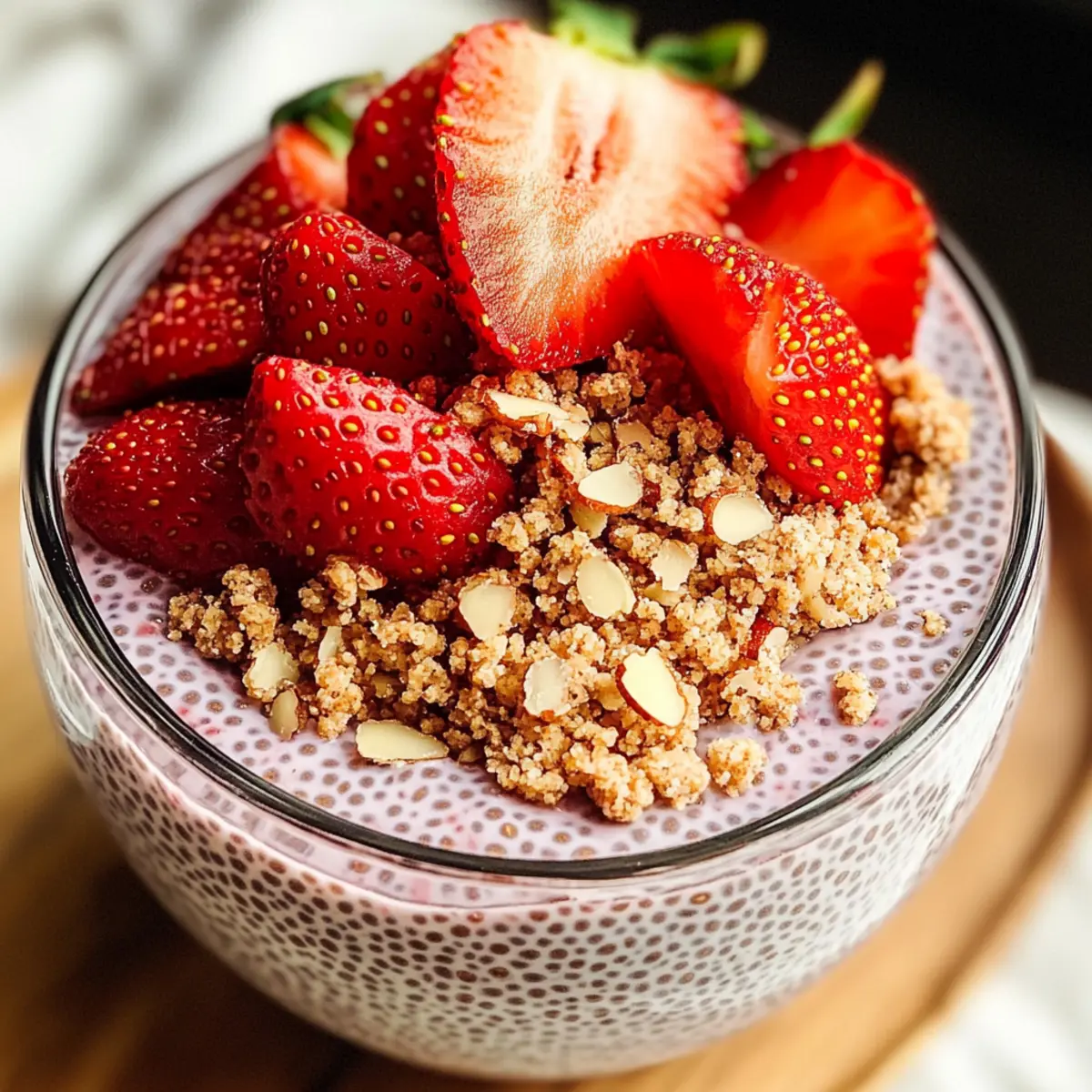 Erdbeere Crumble Chia Pudding