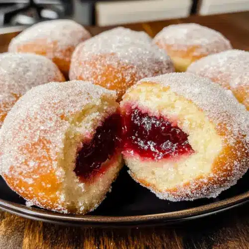 Vegane gebackene Geleefüllte Donuts