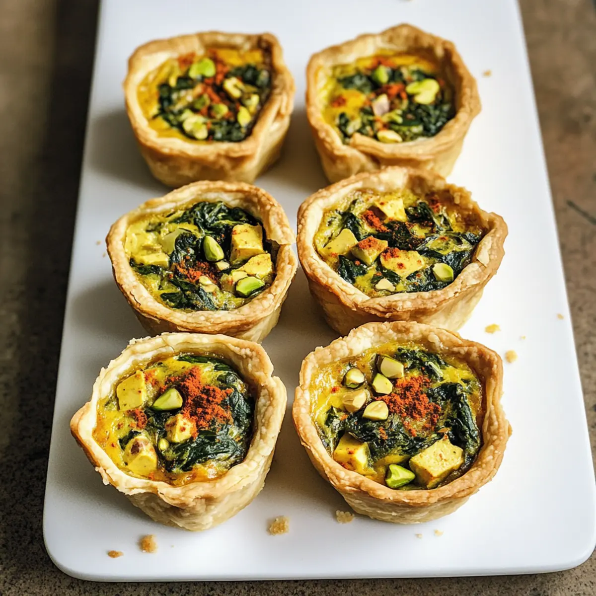 Vegane Mini-Quiches (mit Tofu, Spinat & Pistazien)