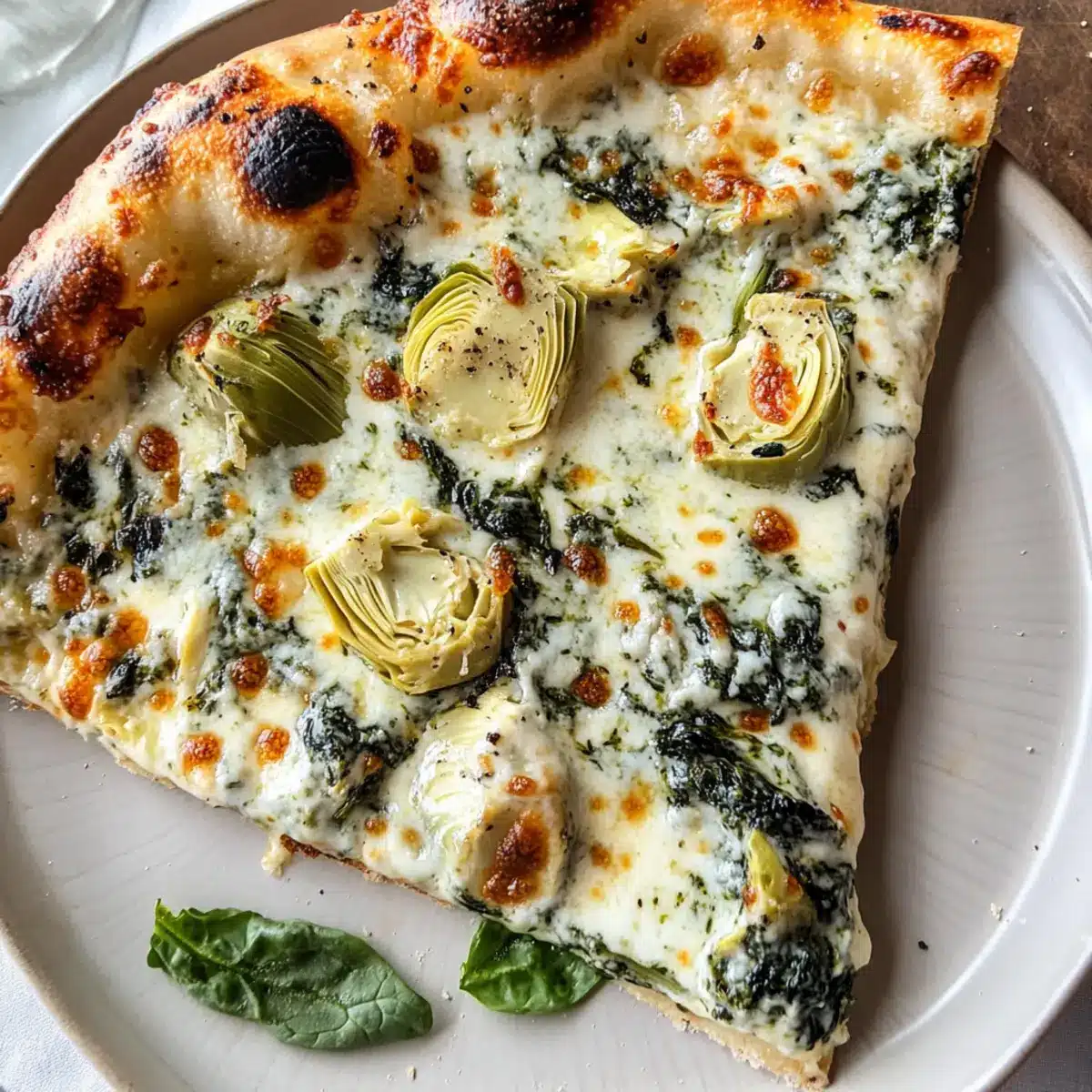Artischockenpizza mit Spinat-Parmesan-Cremesauce
