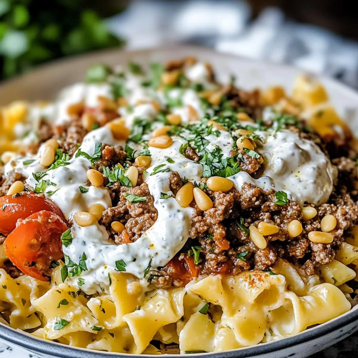 Pasta mit einfachem Joghurtsoße