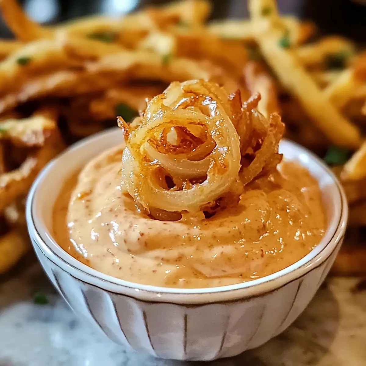Blühender Zwiebelsoße