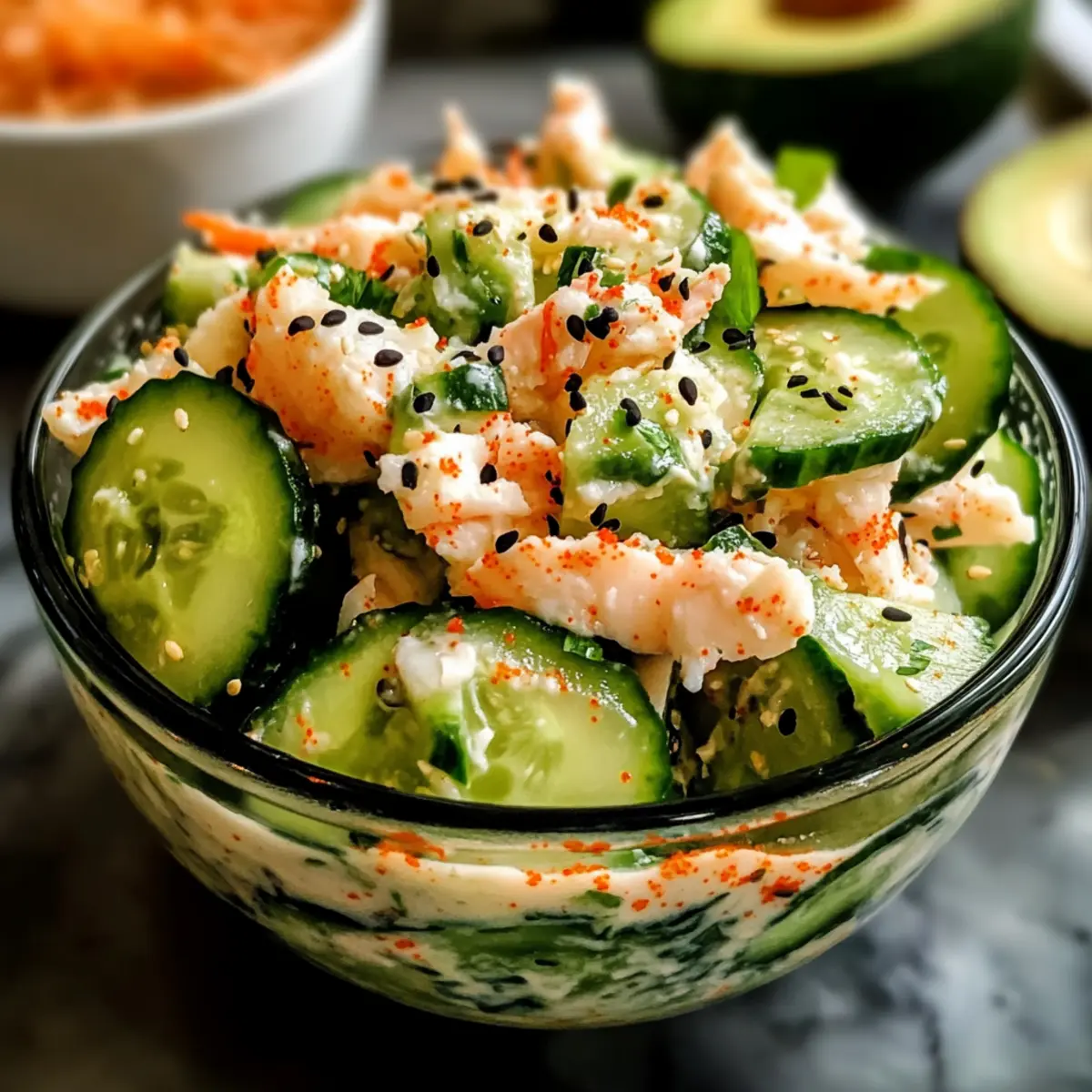 Kalifornische Rolle Gurkensalat