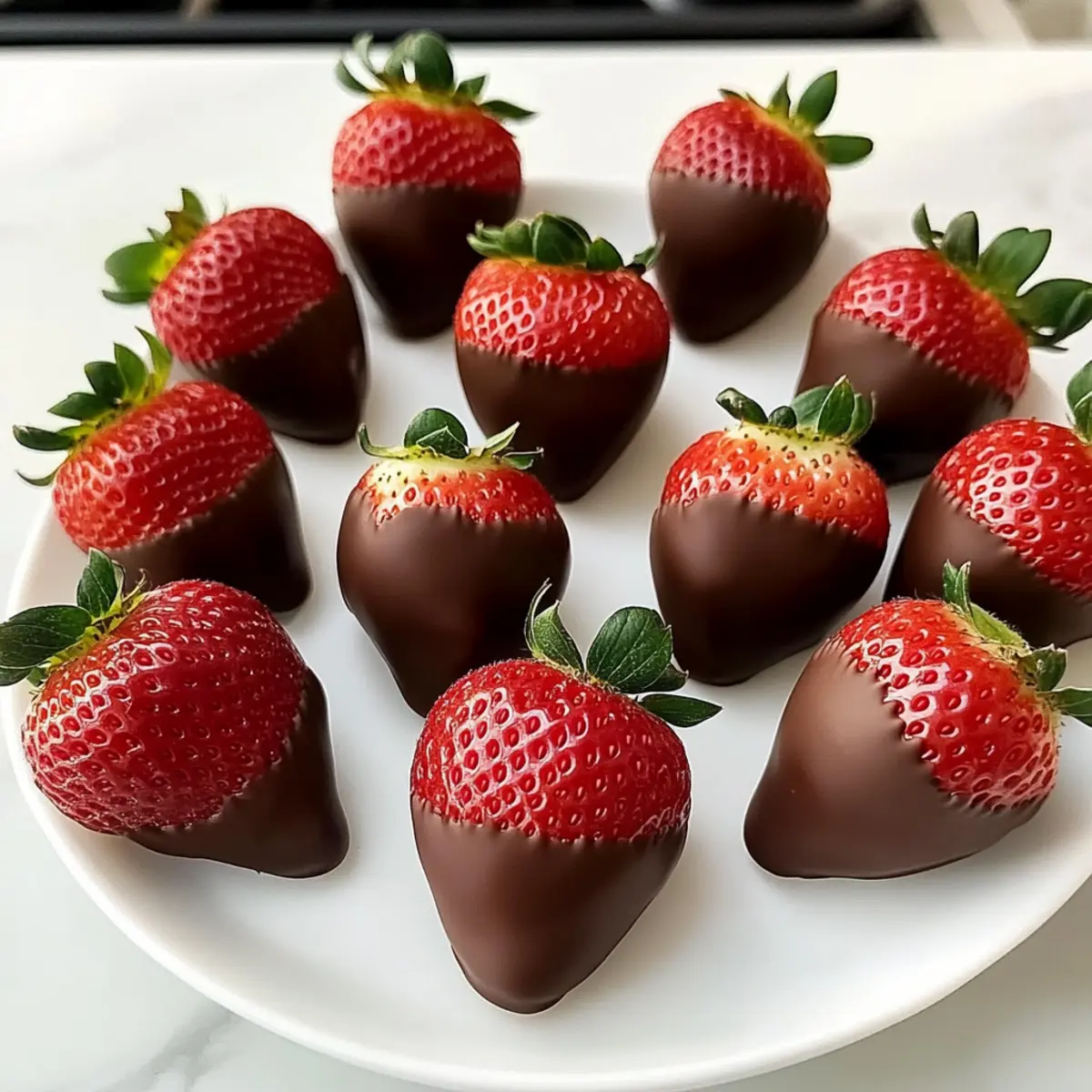 Schokoladeng covered Erdbeeren