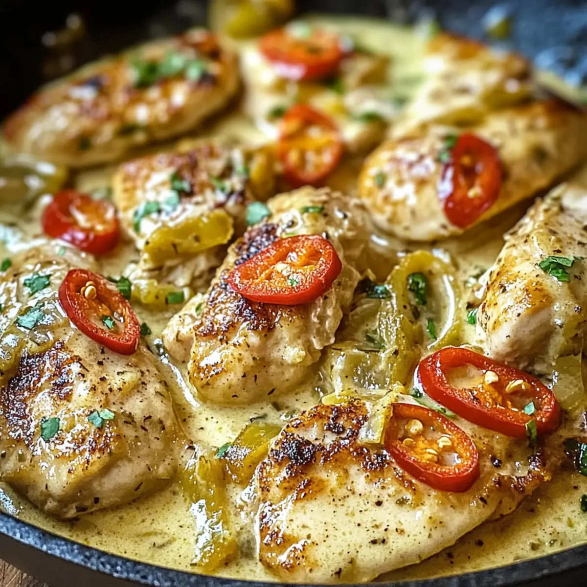 Cremige Pepperoncini-Hähnchen-Pfanne