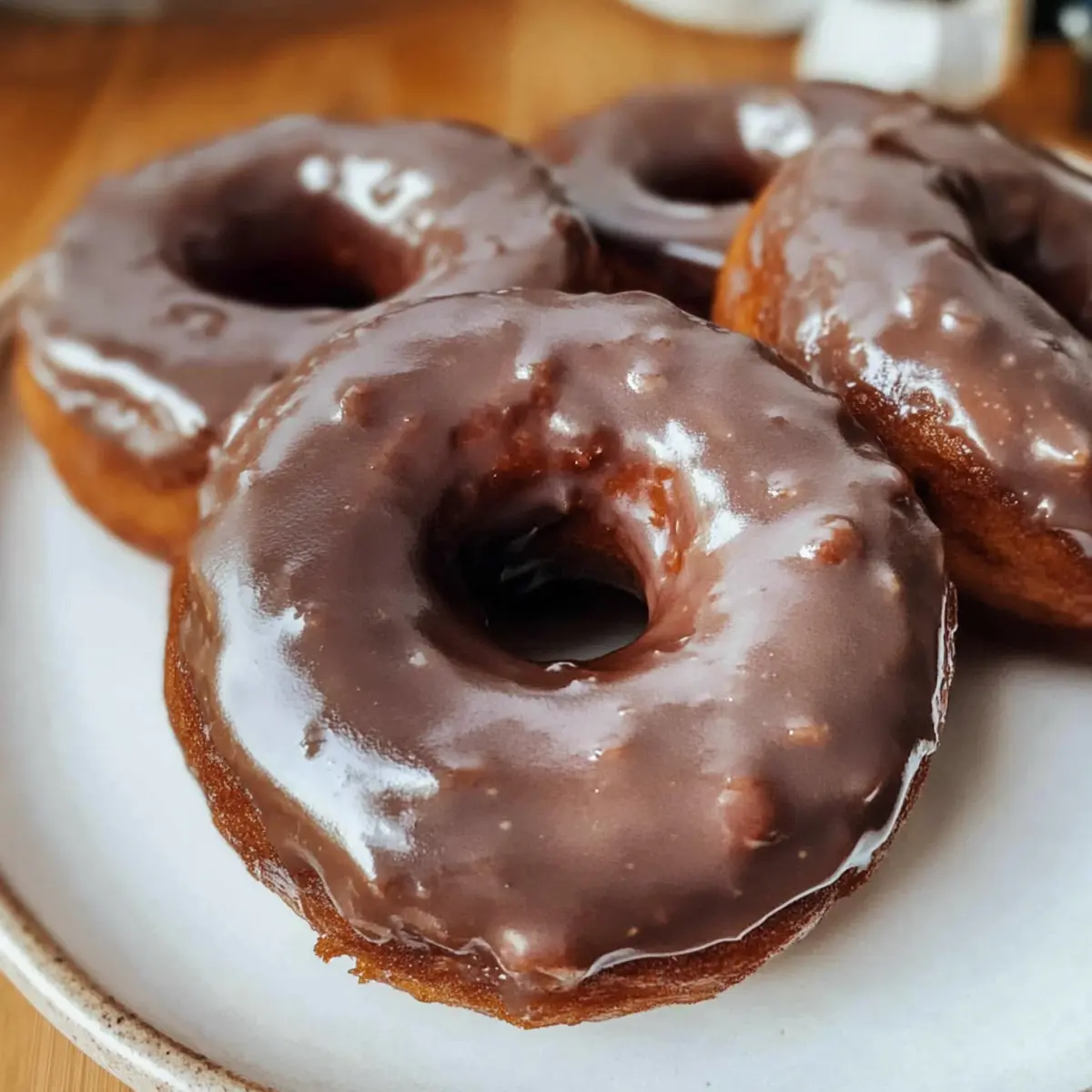 Glasierten Schokoladenkuchen-Donuts