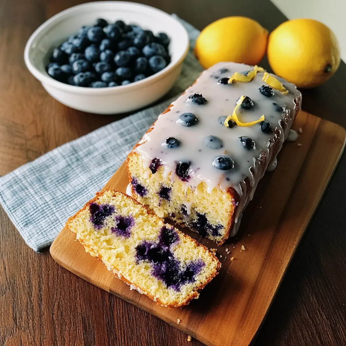 Zitronen-Heidelbeer-Überbackener Kuchen