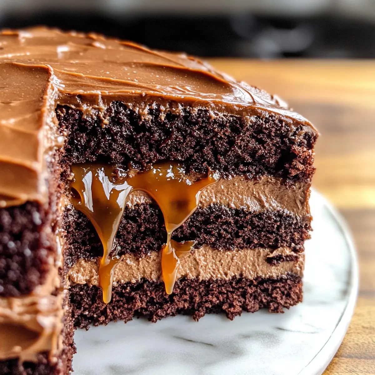 Feuchter Schokoladen-Karamell-Kuchen