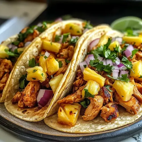 Ananas Hähnchen Tacos