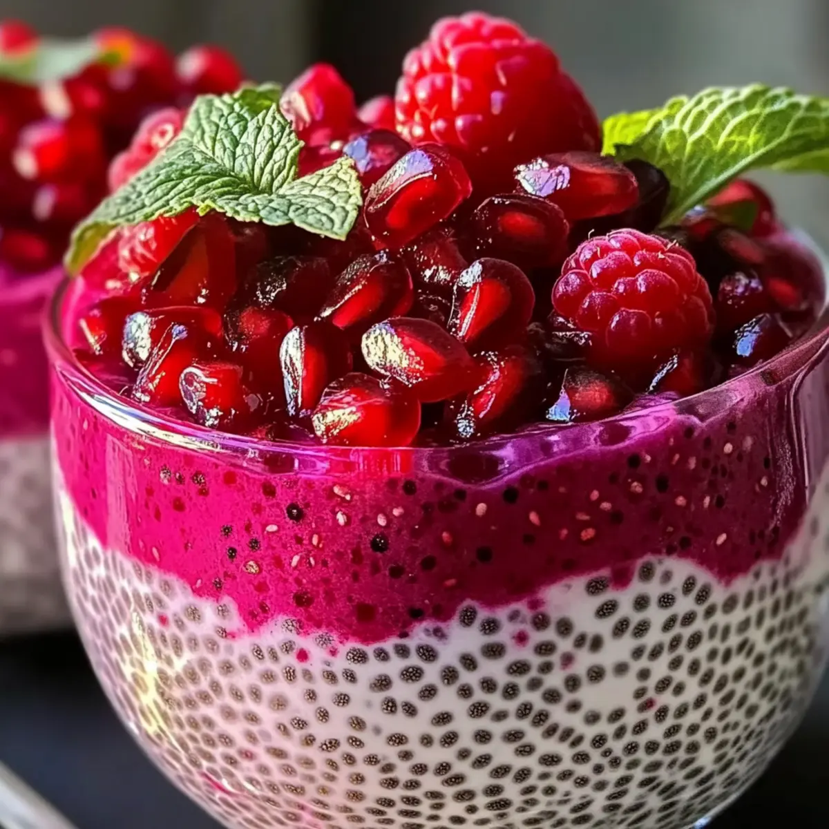 Granatapfel Himbeere Chia Dessert Rezept