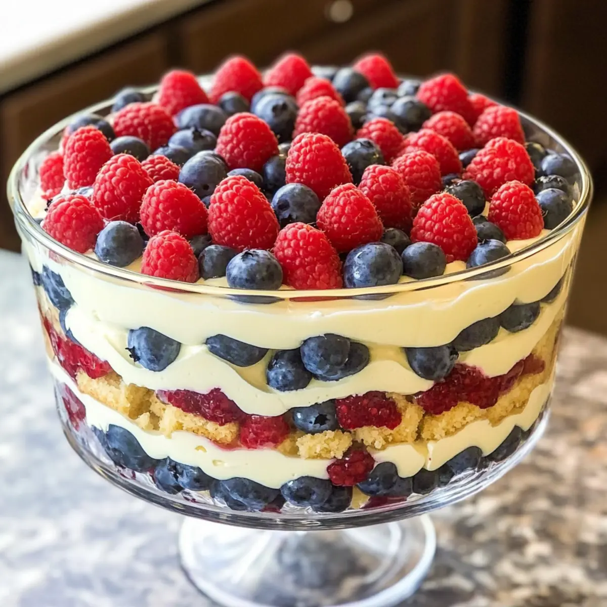 Rot, Weiß und Blau Schichtdessert