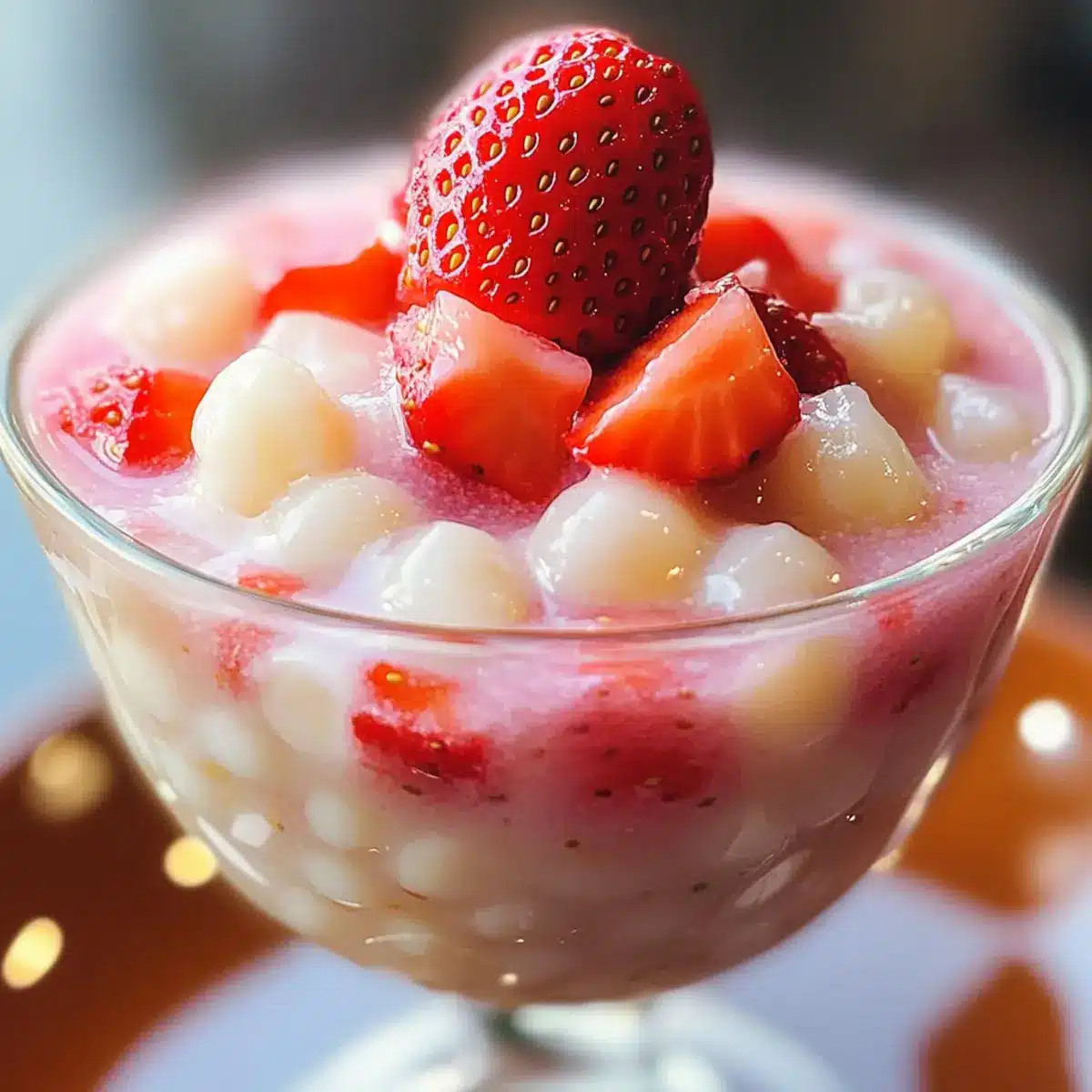 Erdbeer-Kokosnuss-Tapioka-Dessert