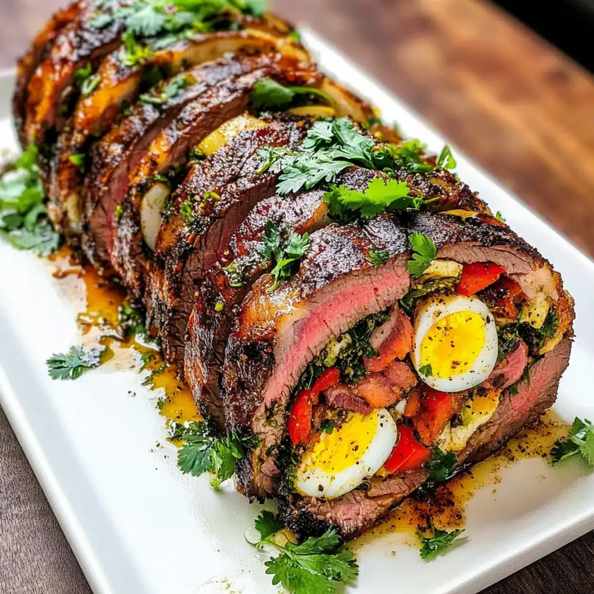 Argentinisches gefülltes Flankensteak
