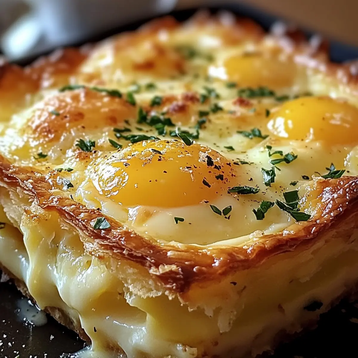 Überbackene Eier Napoleon