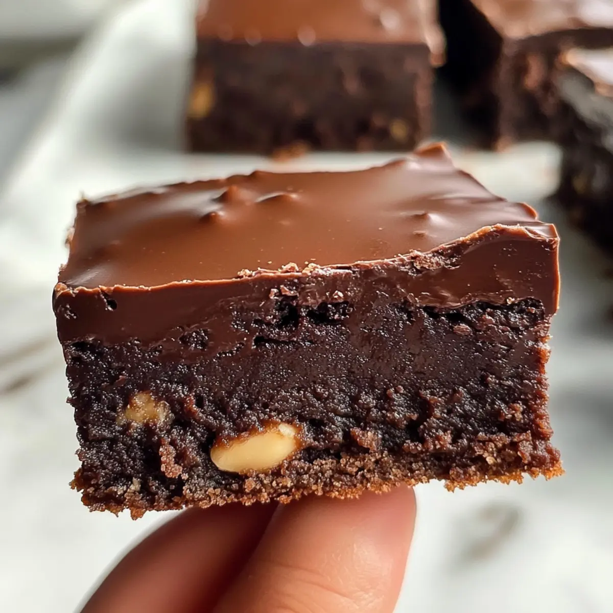 Schokoladen-Ganache-klebrige Brownies