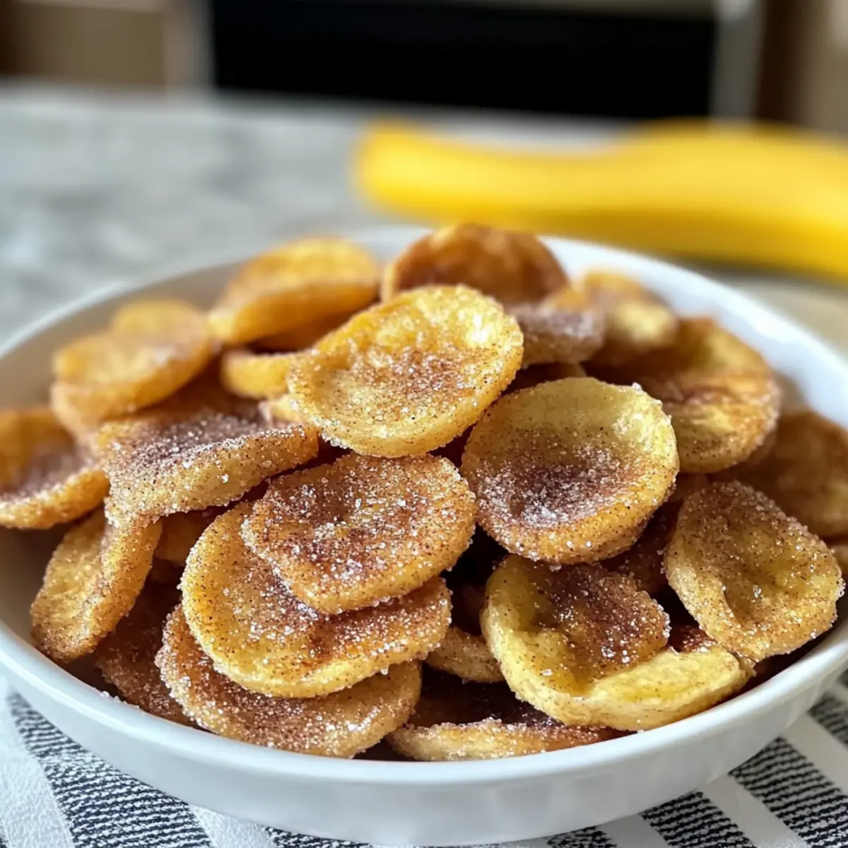 Zimt-Zucker Luftfritteuse Bananenchips