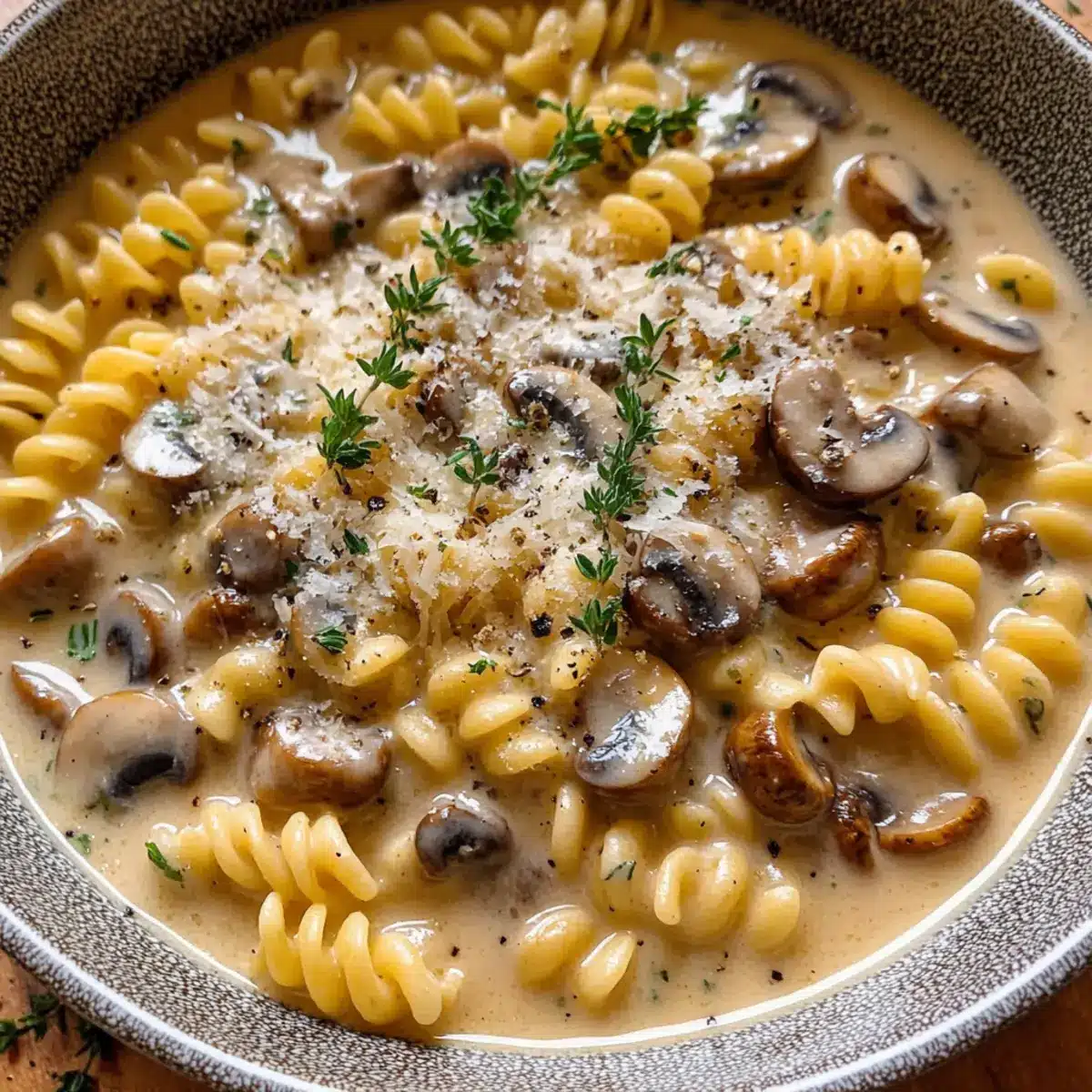 Cremige Pilz-Pasta-Suppe