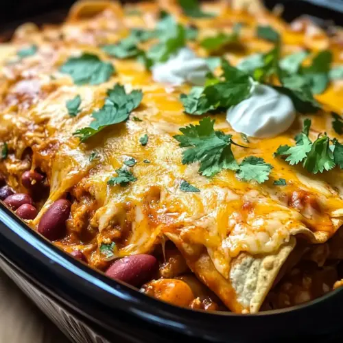 Crockpot Hähnchen-Enchilada-Auflauf