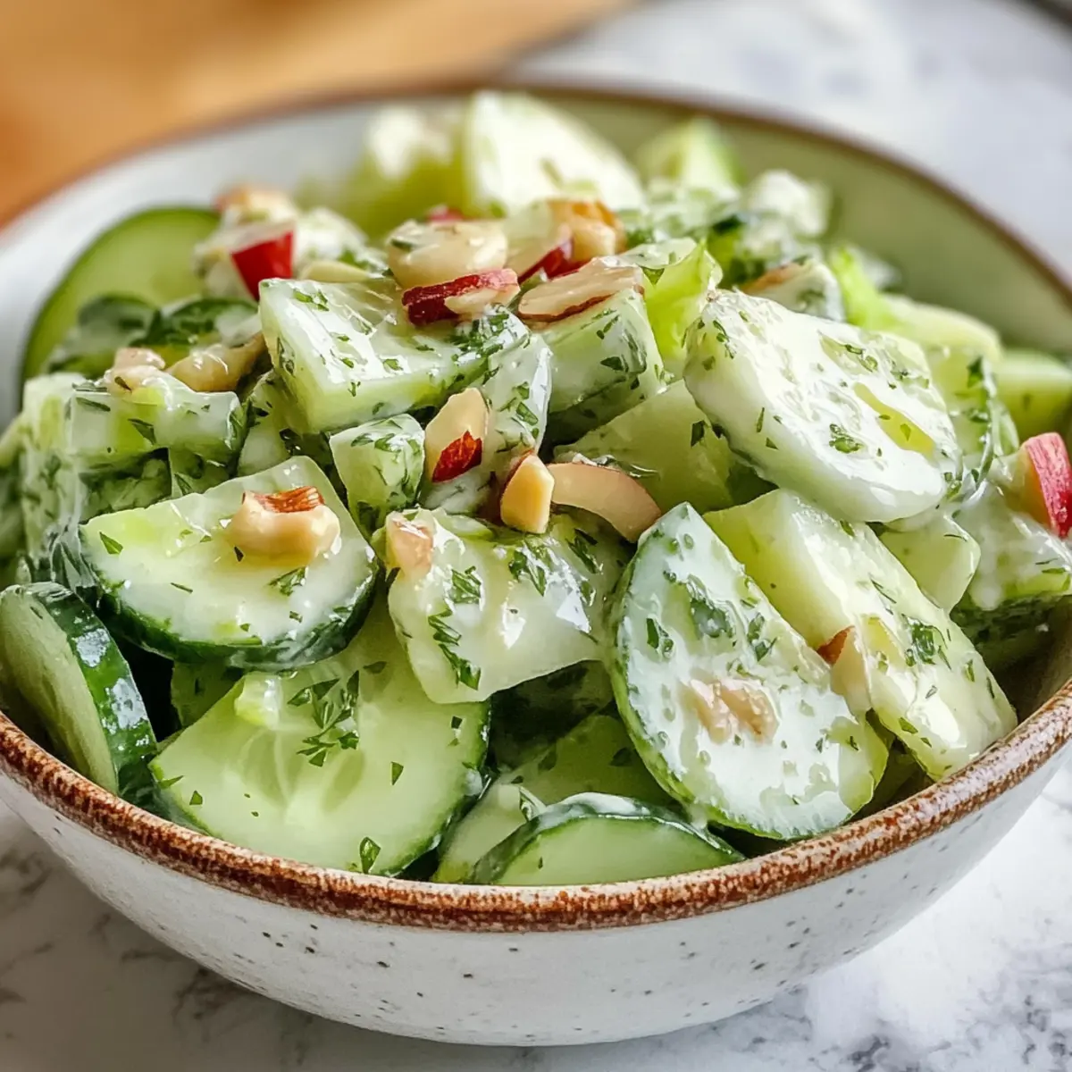 Knackiger Gurken-Apfel-Salat mit frischem Dressing