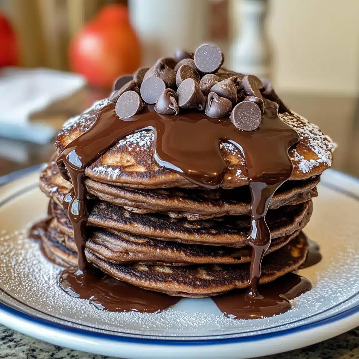 Doppelte Schokoladenpfannkuchen