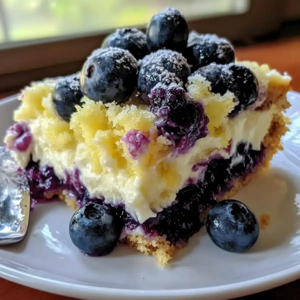 Zitronen-Blaubeer-Käsekuchen-Dump-Kuchen