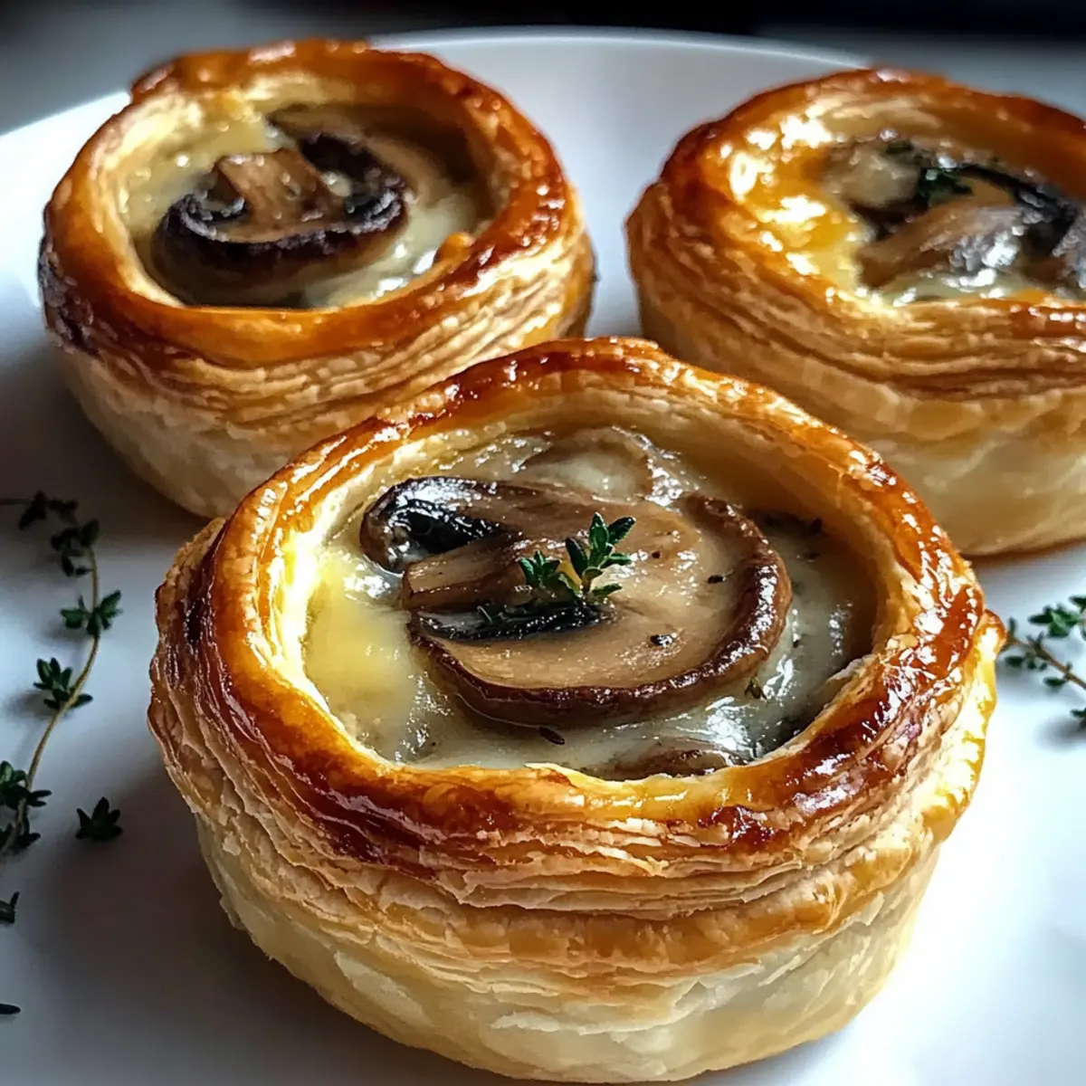 Mini-Pilz- und Gruyère-Topf-Pies