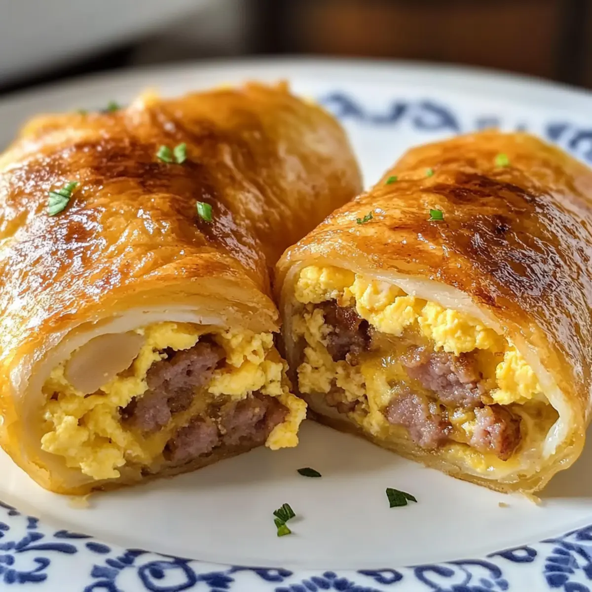 Wurst-Ei-Frühstücks-Röllchen
