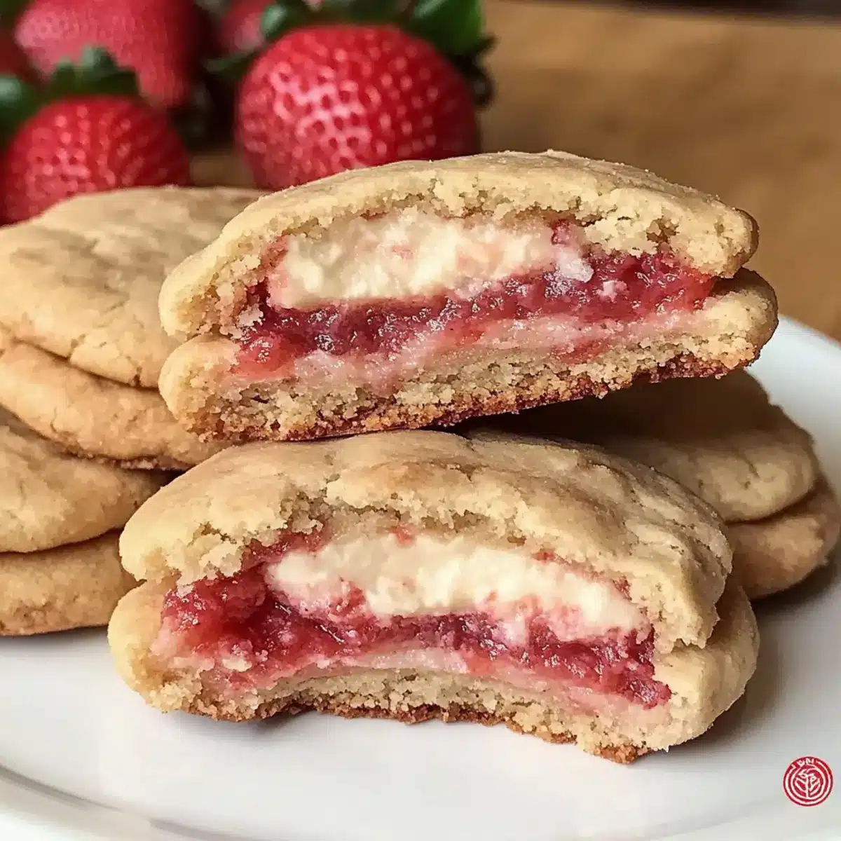 Erdbeer-Käsekuchen-Kekse