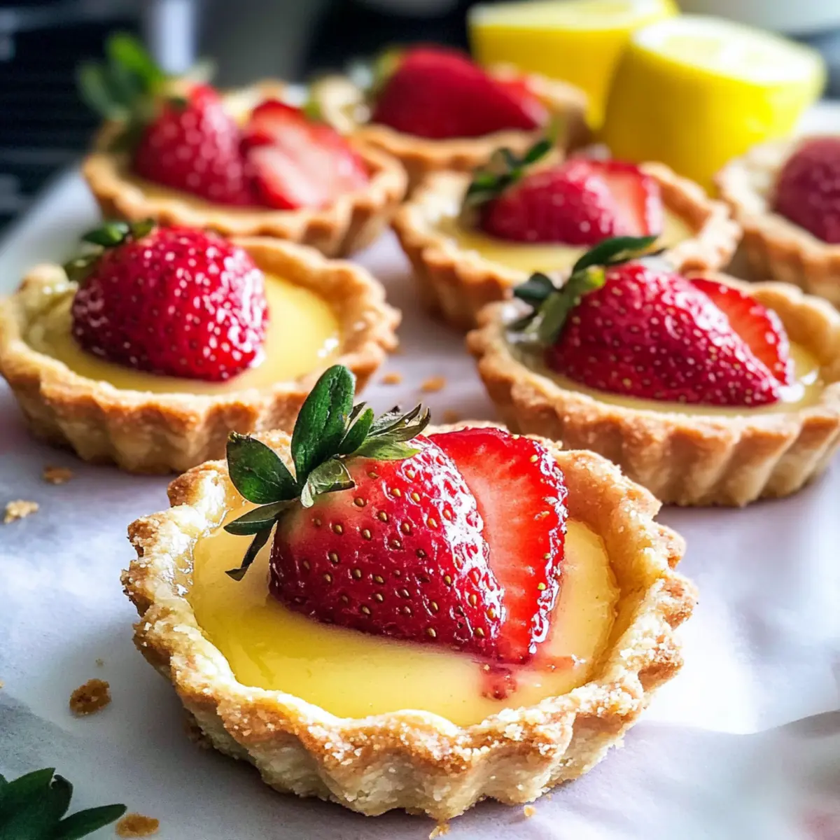 Erdbeer-Honig-Custard-Törtchen mit Zitronencreme