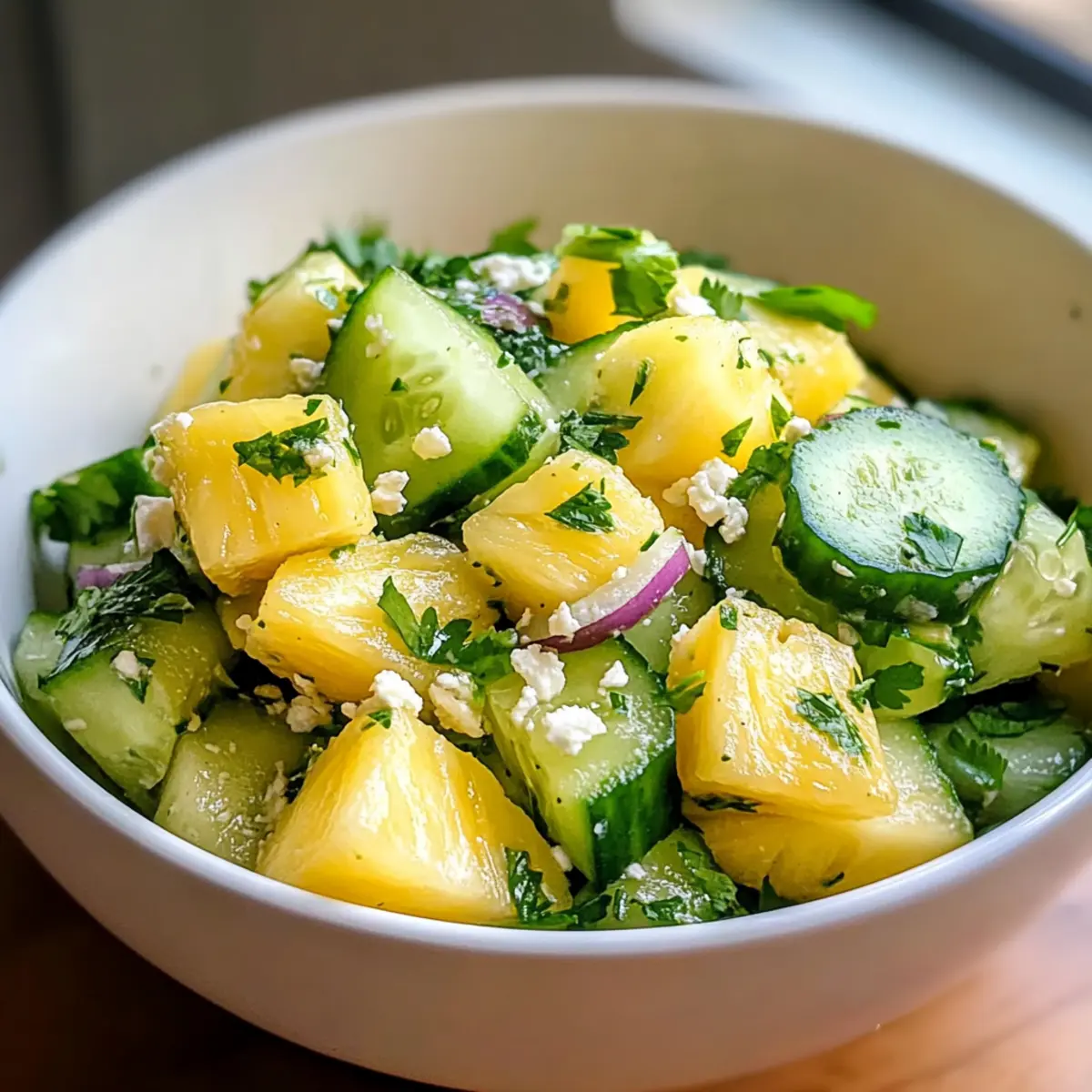 Süßer Ananas Gurkensalat