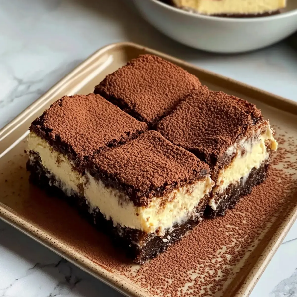 Vegane Tiramisu Käsekuchen Brownies