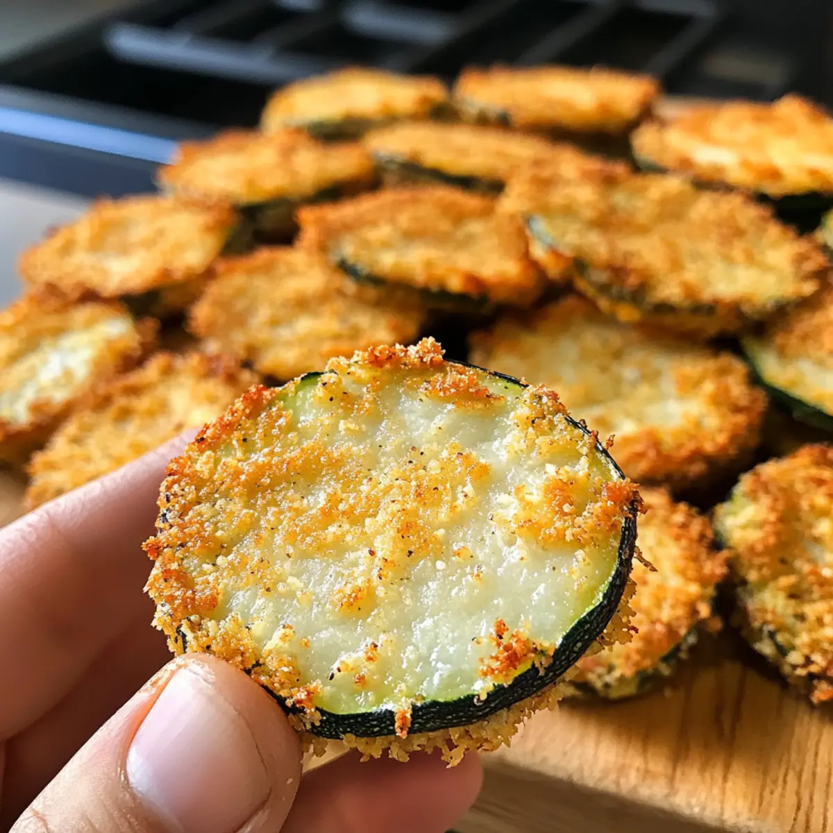 Krosse Heißluftfritteuse panierte Zucchini-Chips